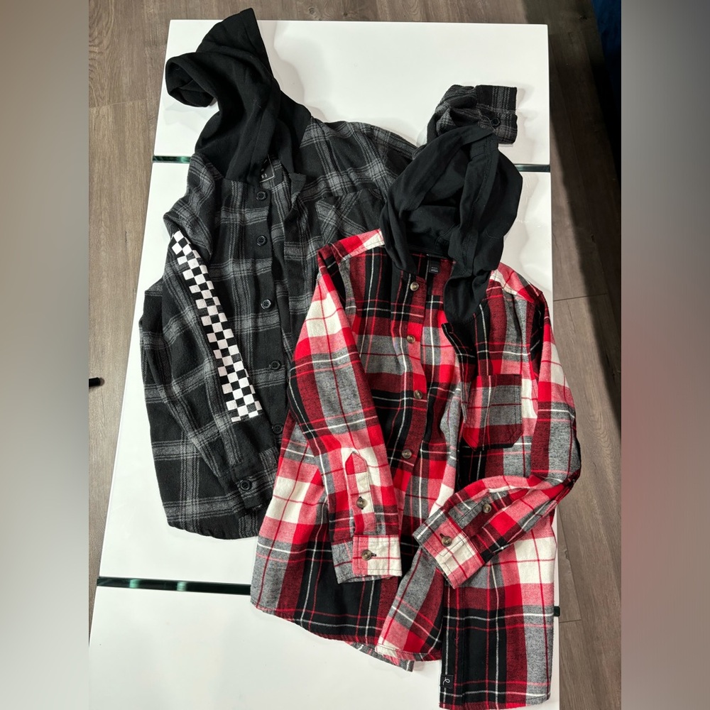 Plaid Hooded Shirts